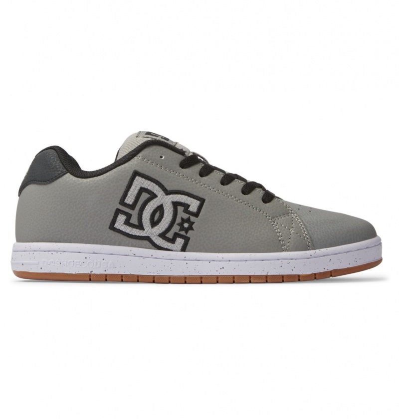 DC Shoes Gaveler - Skórzane Shoes Szare Szare Białe | 49387MCHY