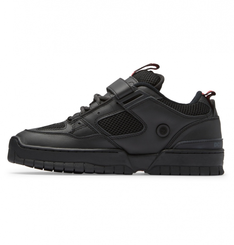 DC Shoes Js 1 - Skórzane Shoes Czarne Czerwone | 36481LWHE