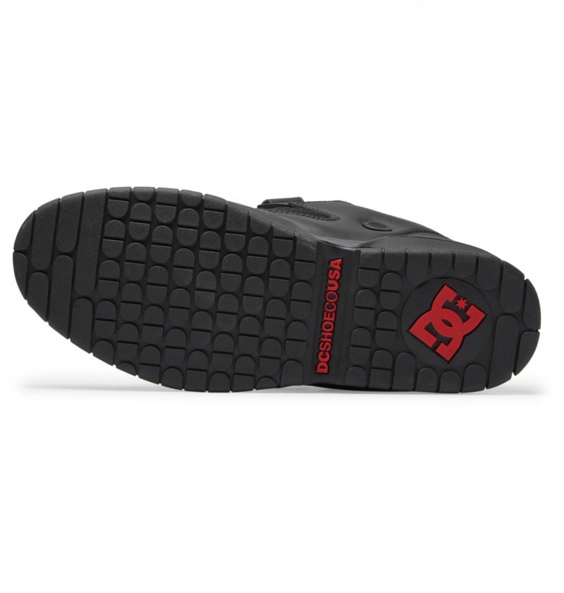 DC Shoes Js 1 - Skórzane Shoes Czarne Czerwone | 36481LWHE