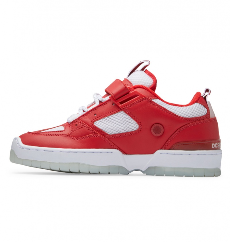 DC Shoes Js 1 - Skórzane Shoes Czerwone Białe | 48573NUDR