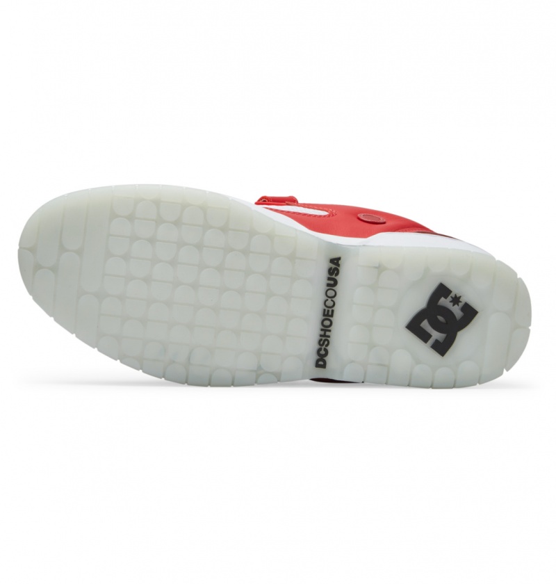 DC Shoes Js 1 - Skórzane Shoes Czerwone Białe | 48573NUDR