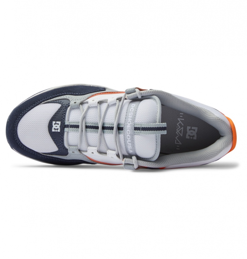 DC Shoes Kalis Lite - Skórzane Shoes Granatowe Pomarańczowe | 71643PAMD