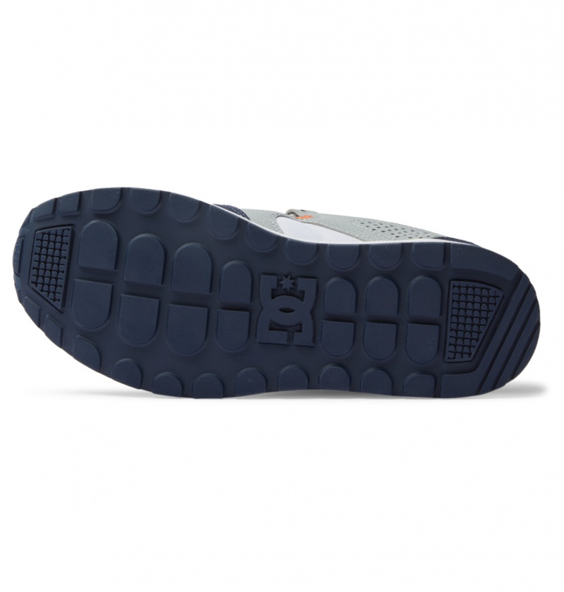 DC Shoes Kalis Lite - Skórzane Shoes Granatowe Pomarańczowe | 71643PAMD