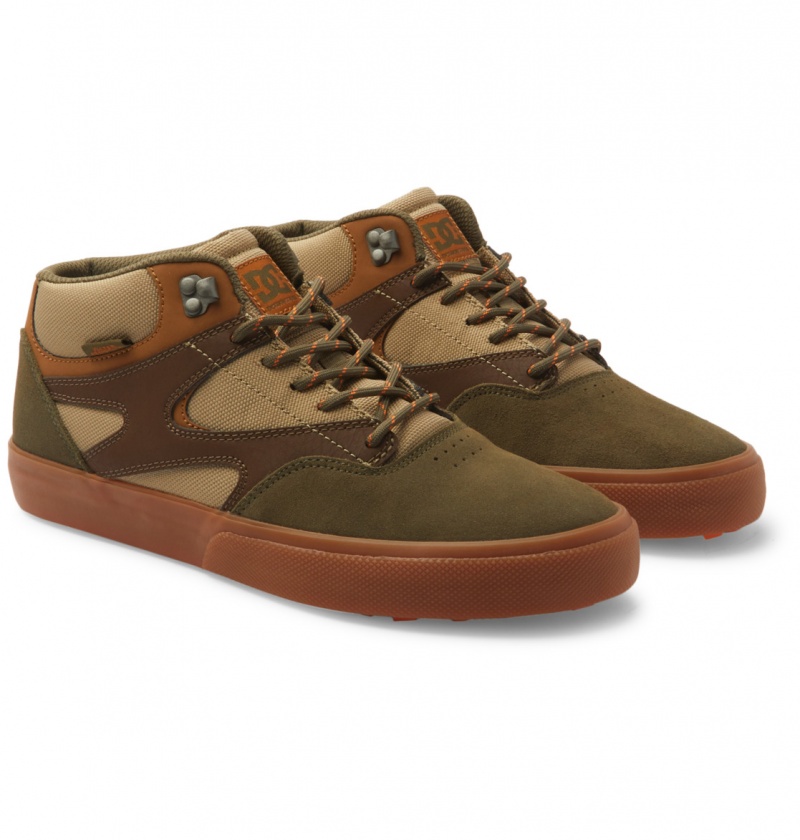 DC Shoes Kalis Vulc Mid Wnt - Mid-Top Shoes Brązowe Czekolada | 91273YFCP