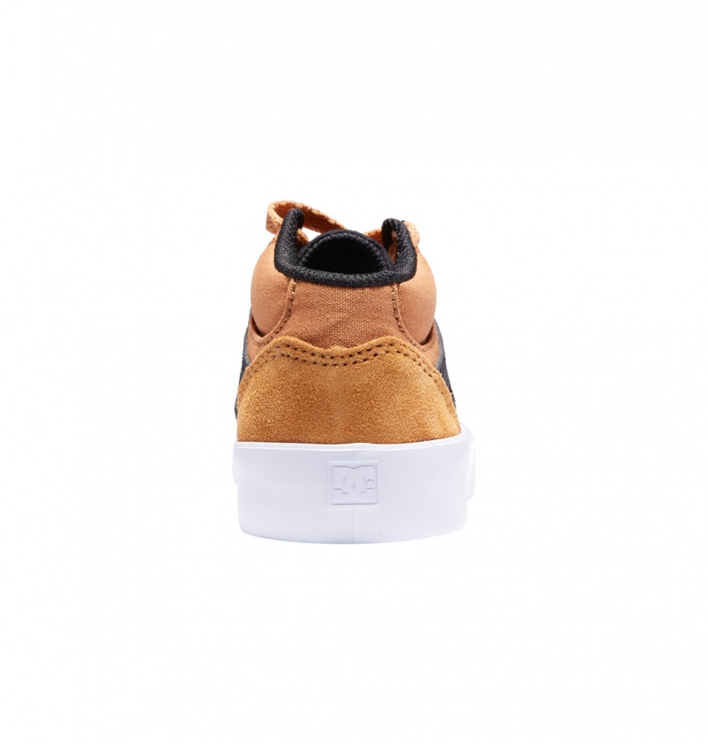 DC Shoes Kalis Vulc - Mid-Top Skórzane Shoes Czarne | 86503NWVU