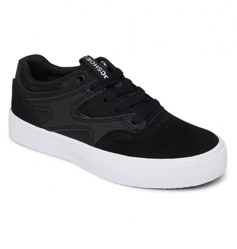 DC Shoes Kalis Vulc - Shoes Czarne Czarne Białe | 01942PUCE