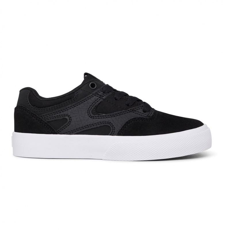 DC Shoes Kalis Vulc - Shoes Czarne Czarne Białe | 01942PUCE