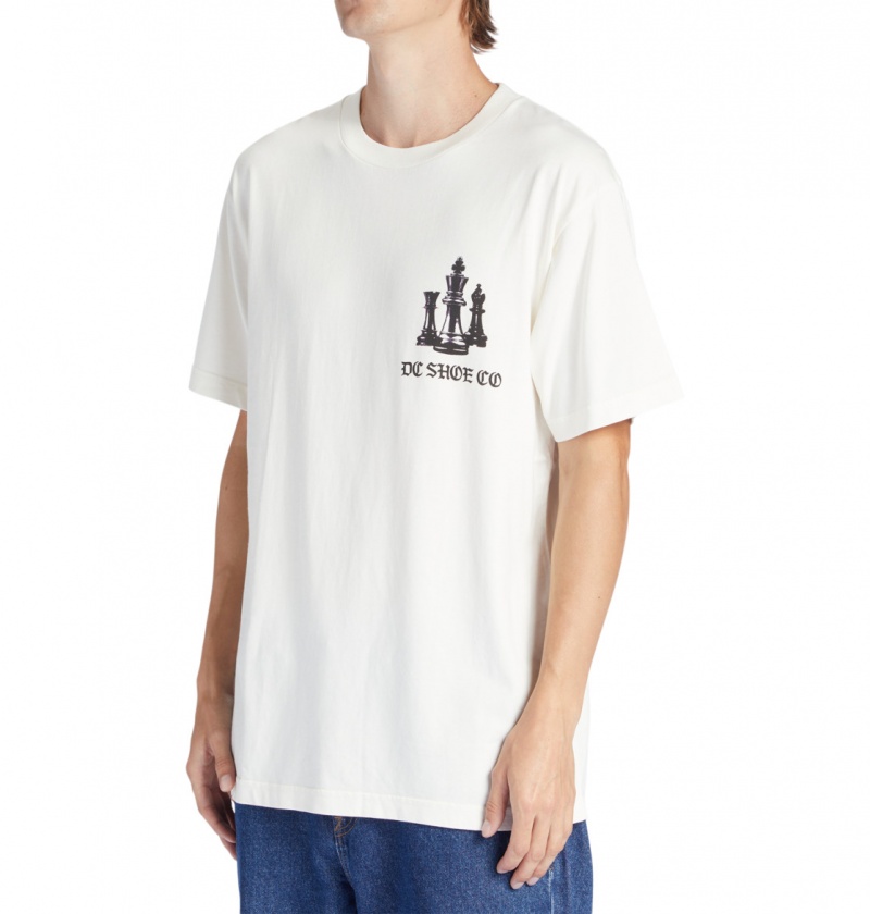 DC Shoes Kings Game - T-Shirt Białe Niebieskie | 64973KXPU