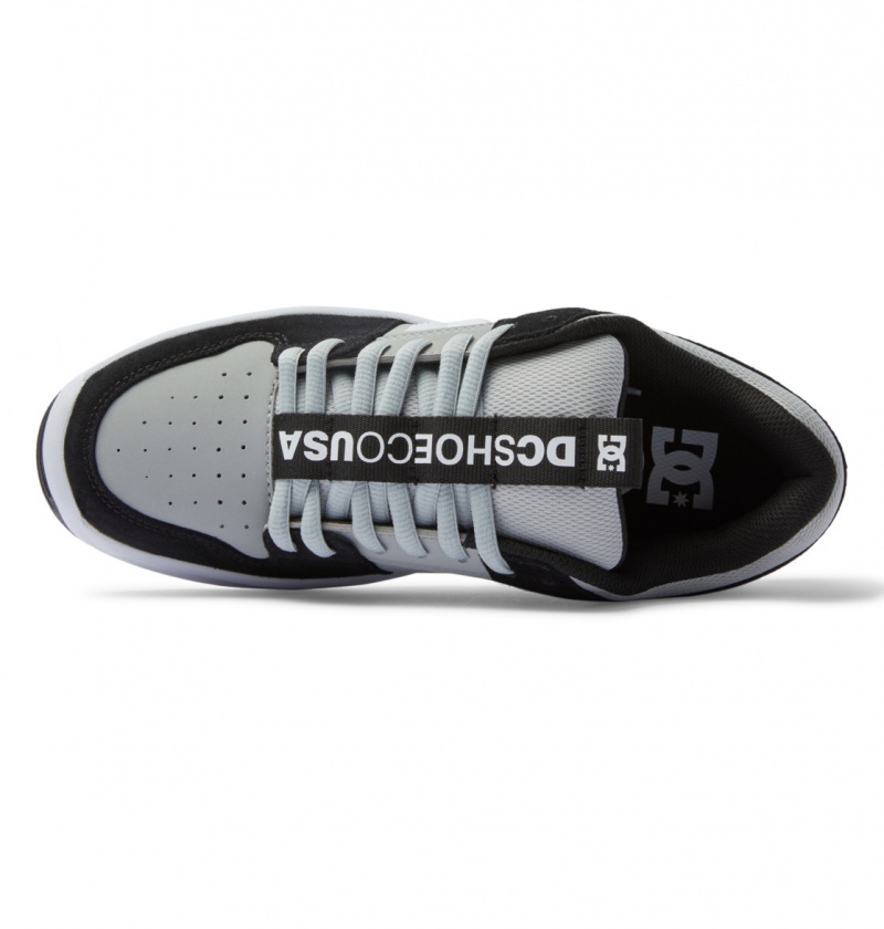 DC Shoes Lynx Zero - Skórzane Shoes Czarne Szare Białe | 73846RLFT