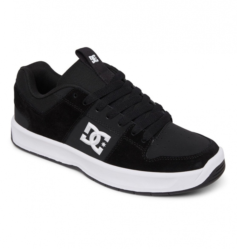 DC Shoes Lynx Zero - Skórzane Shoes Czarne Białe | 48935ZNFA