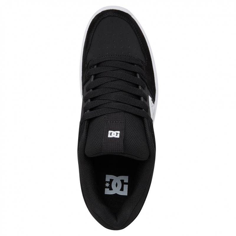 DC Shoes Lynx Zero - Skórzane Shoes Czarne Białe | 48935ZNFA