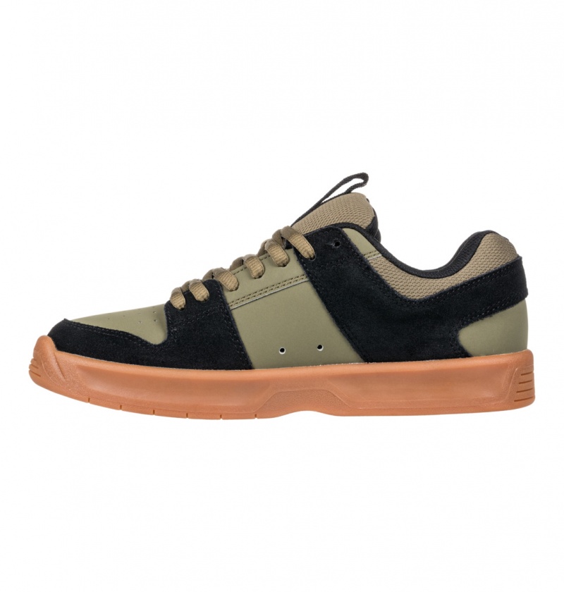 DC Shoes Lynx Zero - Skórzane Shoes Oliwkowe Czarne | 24806LVQF