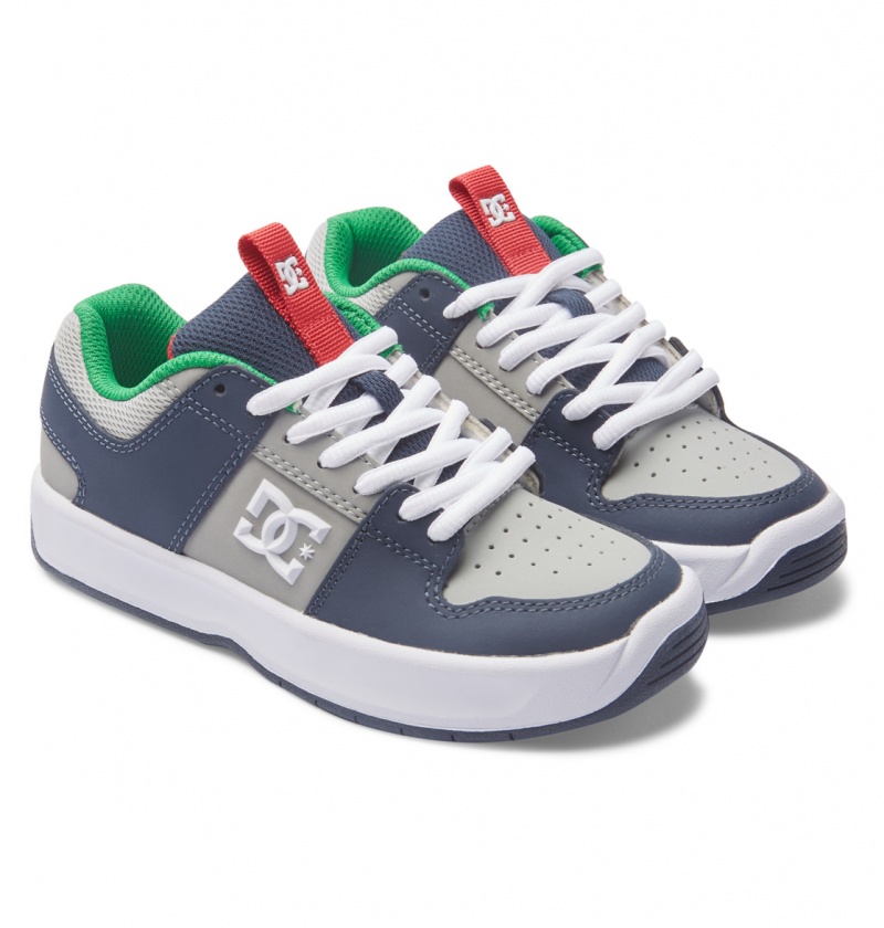 DC Shoes Lynx Zero - Skórzane Shoes Szare Granatowe | 36950KREN