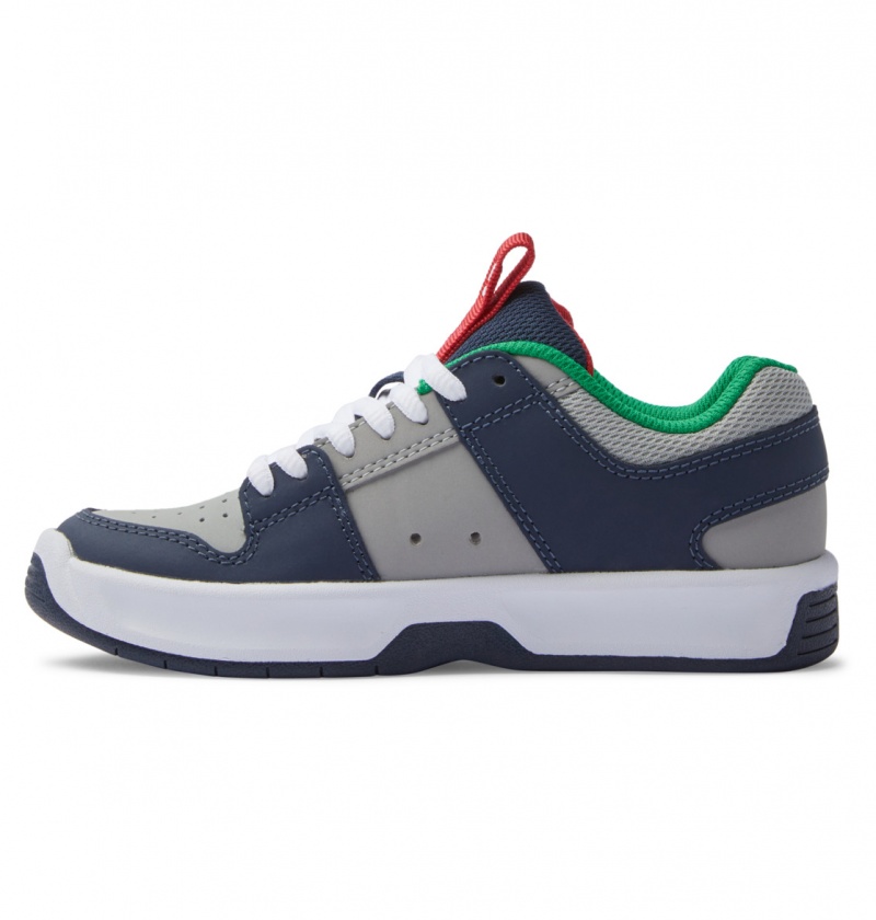 DC Shoes Lynx Zero - Skórzane Shoes Szare Granatowe | 36950KREN