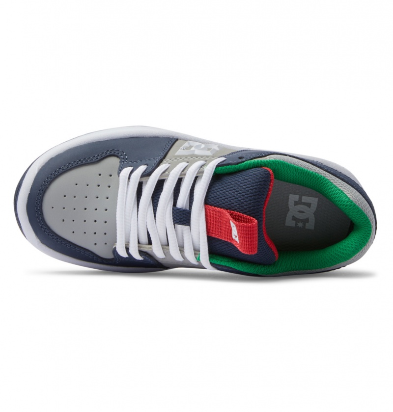 DC Shoes Lynx Zero - Skórzane Shoes Szare Granatowe | 36950KREN