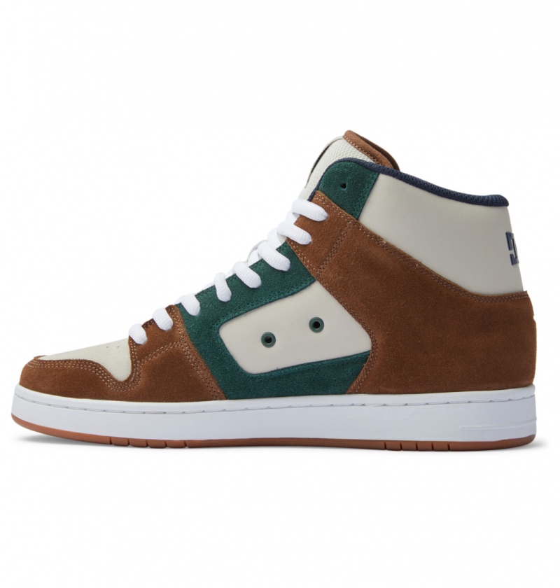 DC Shoes Manteca 4 Hi S - High-Top Skórzane Skate Shoes Brązowe Brązowe Zielone | 02971LSEY