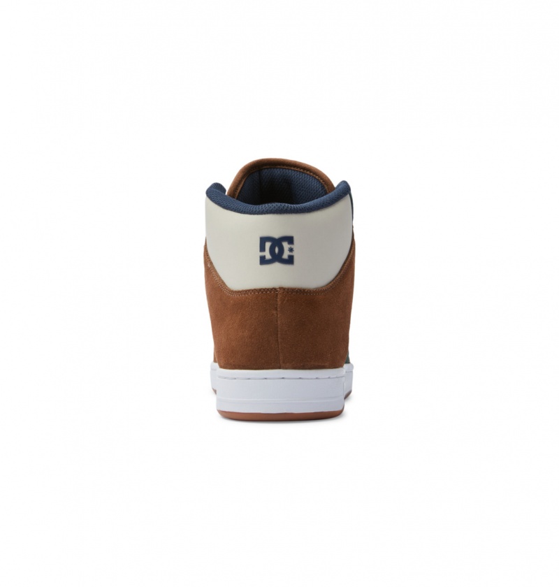 DC Shoes Manteca 4 Hi S - High-Top Skórzane Skate Shoes Brązowe Brązowe Zielone | 02971LSEY