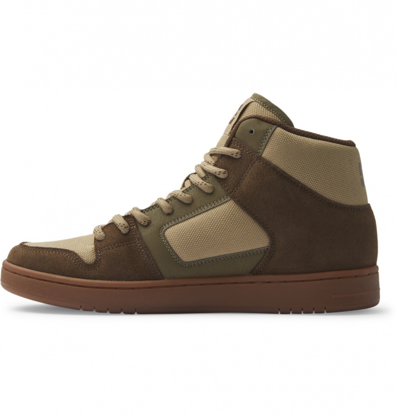 DC Shoes Manteca 4 Hi Wr - High-Top Skórzane Shoes Dk Choc / Military | 58392PRAN