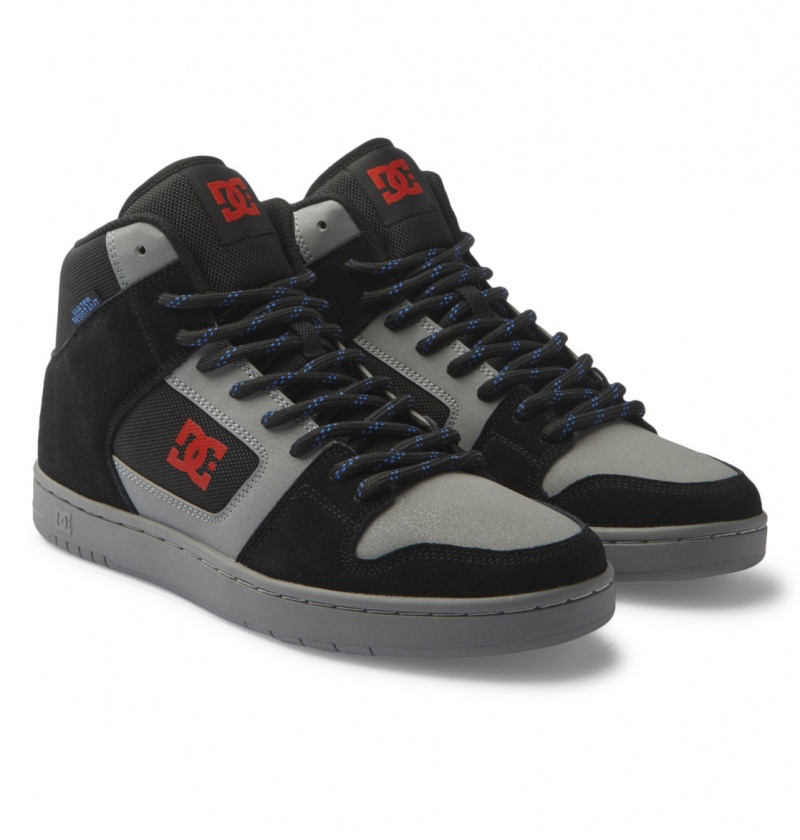 DC Shoes Manteca 4 Hi Wr - High-Top Skórzane Shoes Czarne Szare Czerwone | 38596MOUG