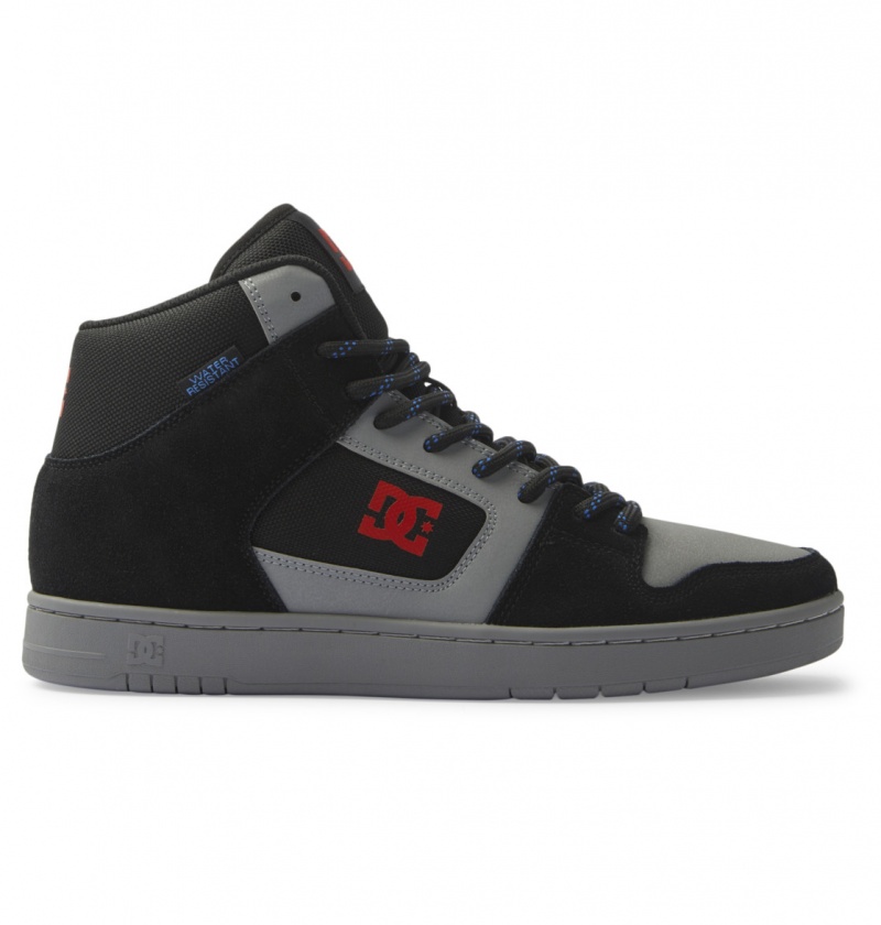 DC Shoes Manteca 4 Hi Wr - High-Top Skórzane Shoes Czarne Szare Czerwone | 38596MOUG