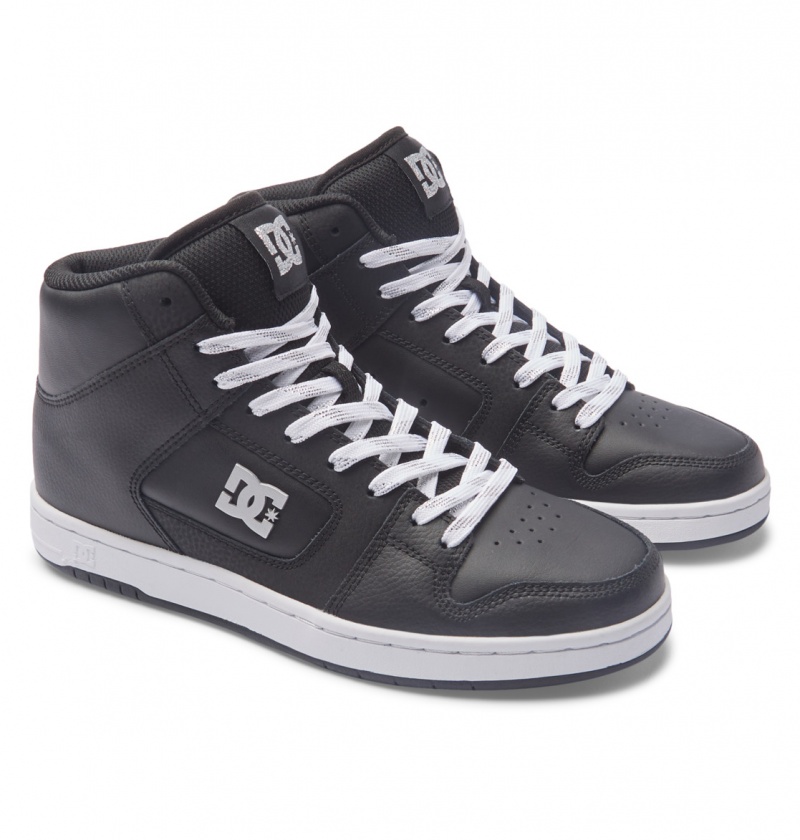 DC Shoes Manteca 4 Hi - High-Top Skórzane Shoes Czarne Srebrne | 49720CDYX