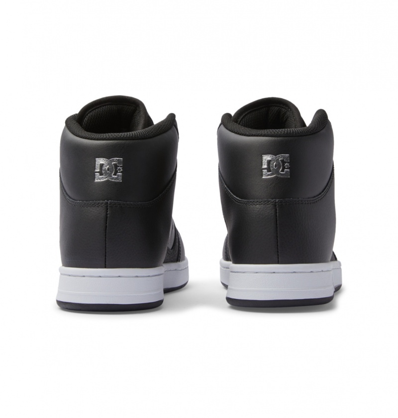 DC Shoes Manteca 4 Hi - High-Top Skórzane Shoes Czarne Srebrne | 49720CDYX