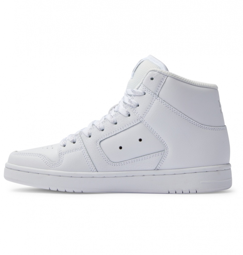 DC Shoes Manteca 4 Hi - High-Top Skórzane Shoes Białe Srebrne | 87940QFYX