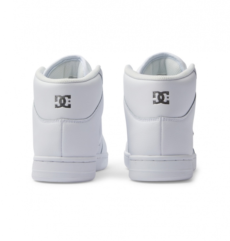 DC Shoes Manteca 4 Hi - High-Top Skórzane Shoes Białe Srebrne | 87940QFYX