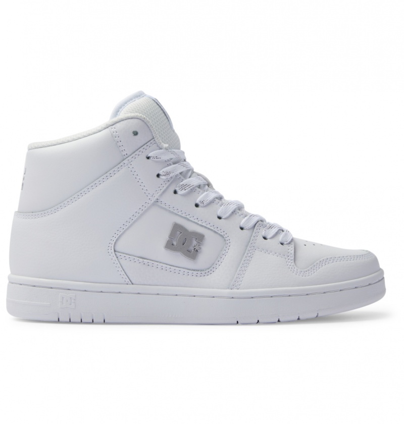 DC Shoes Manteca 4 Hi - High-Top Skórzane Shoes Białe Srebrne | 87940QFYX