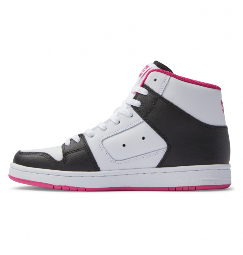 DC Shoes Manteca 4 Hi - High-Top Skórzane Shoes Czarne Białe Różowe | 26591LRQH