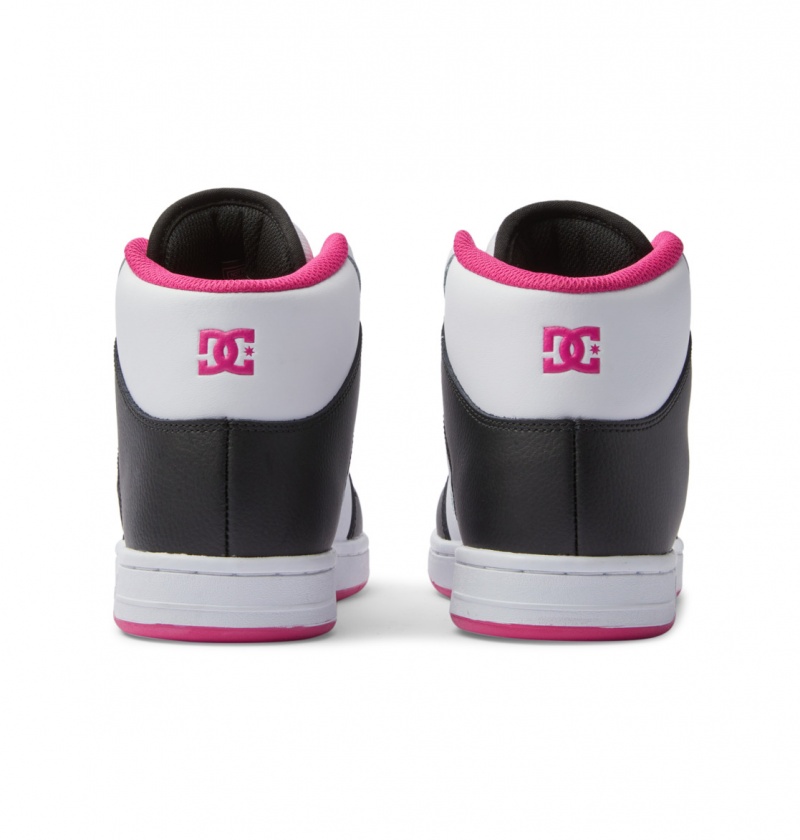 DC Shoes Manteca 4 Hi - High-Top Skórzane Shoes Czarne Białe Różowe | 26591LRQH