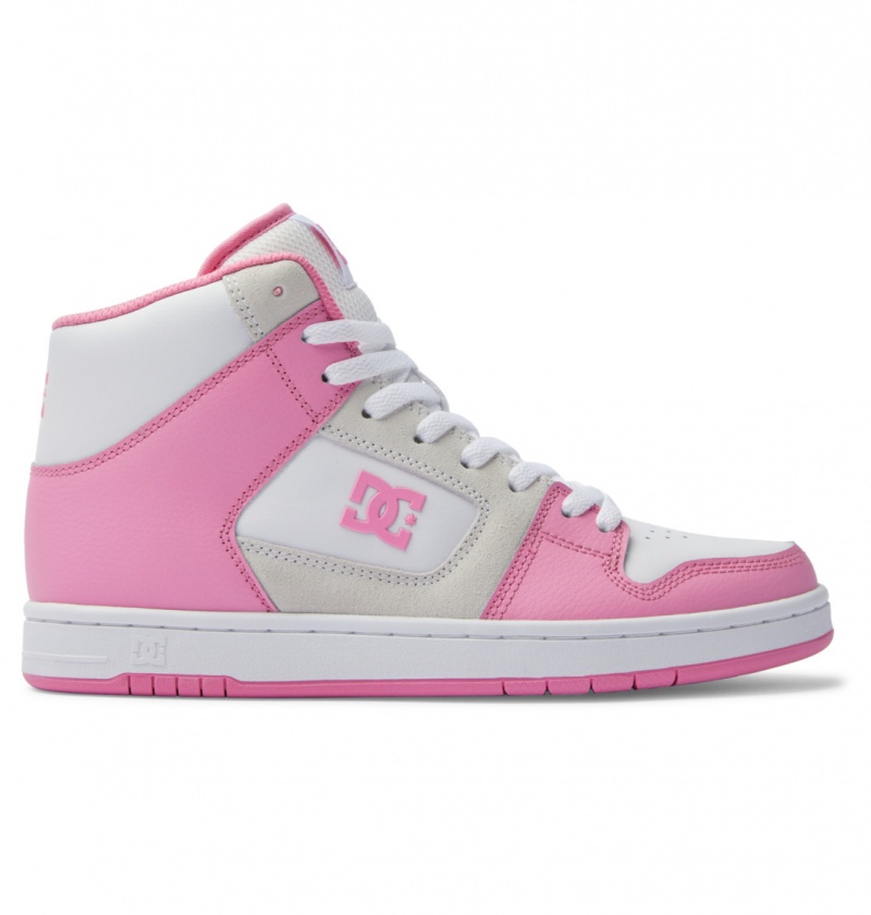 DC Shoes Manteca 4 Hi - High-Top Skórzane Shoes Różowe Białe | 19730OFWB