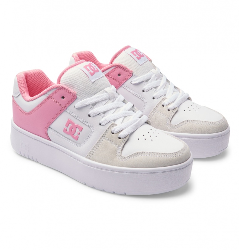 DC Shoes Manteca 4 Platformie - Flatform Shoes Różowe Białe | 61792MUET