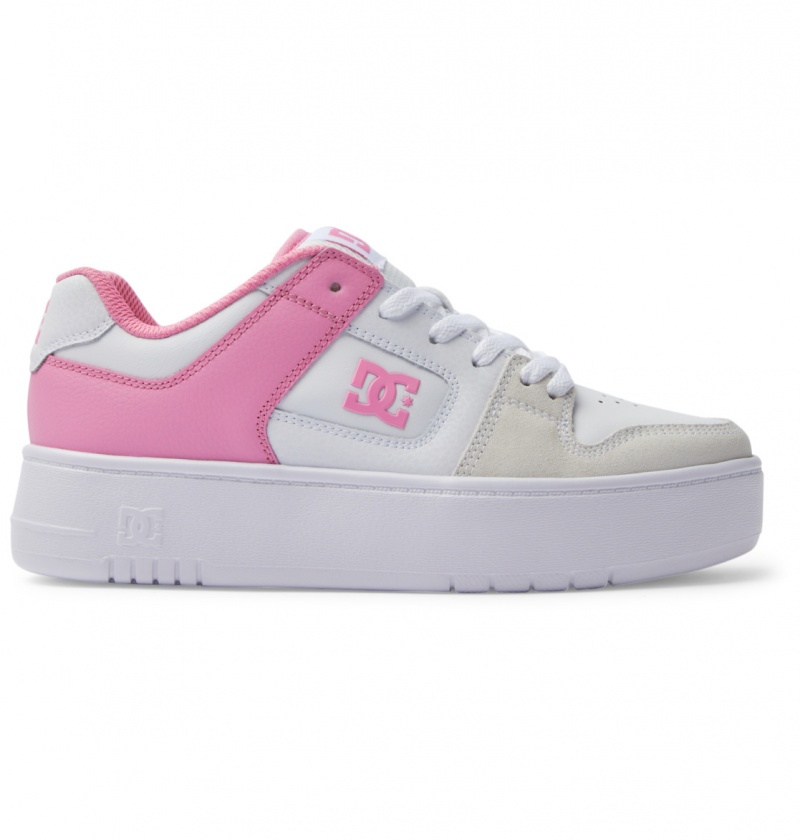 DC Shoes Manteca 4 Platformie - Flatform Shoes Różowe Białe | 61792MUET