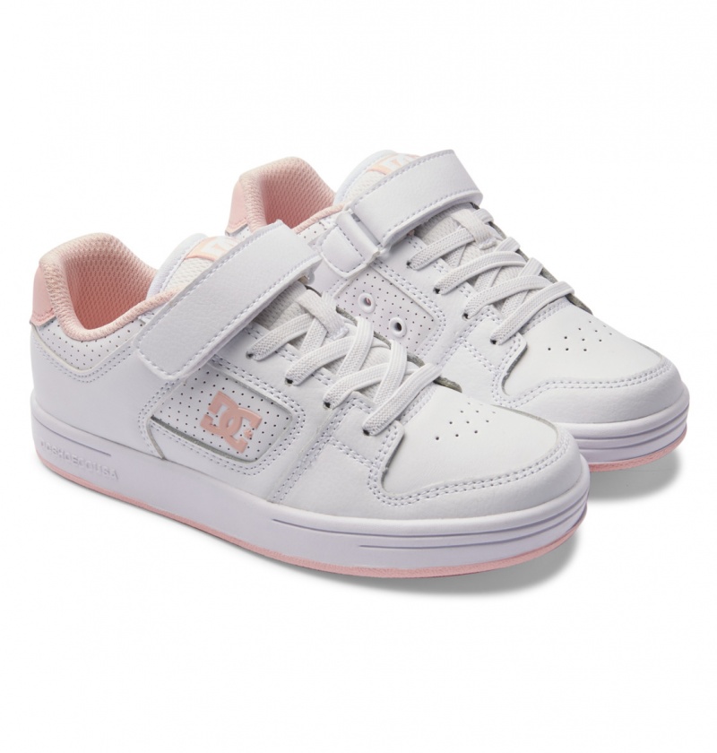 DC Shoes Manteca 4 V - Skórzane Shoes Białe Różowe | 06423QMOL