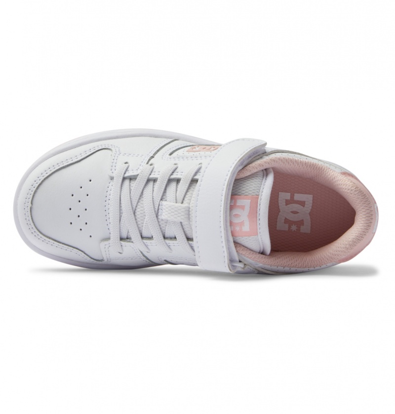 DC Shoes Manteca 4 V - Skórzane Shoes Białe Różowe | 06423QMOL