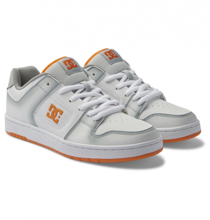 DC Shoes Manteca SE - Skórzane Shoes Białe Szare Pomarańczowe | 60582BQNH