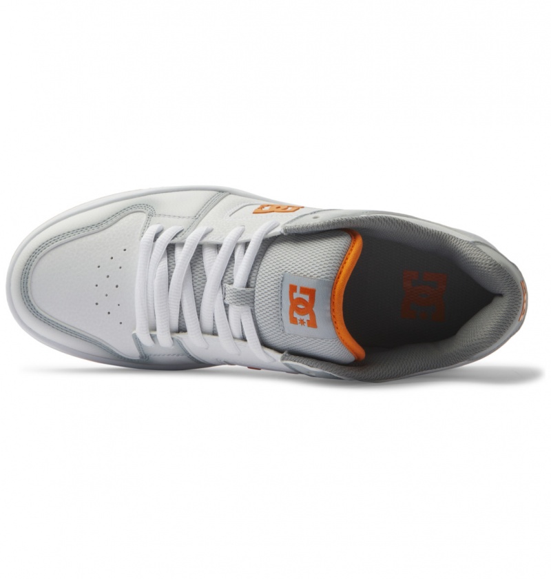 DC Shoes Manteca SE - Skórzane Shoes Białe Szare Pomarańczowe | 60582BQNH