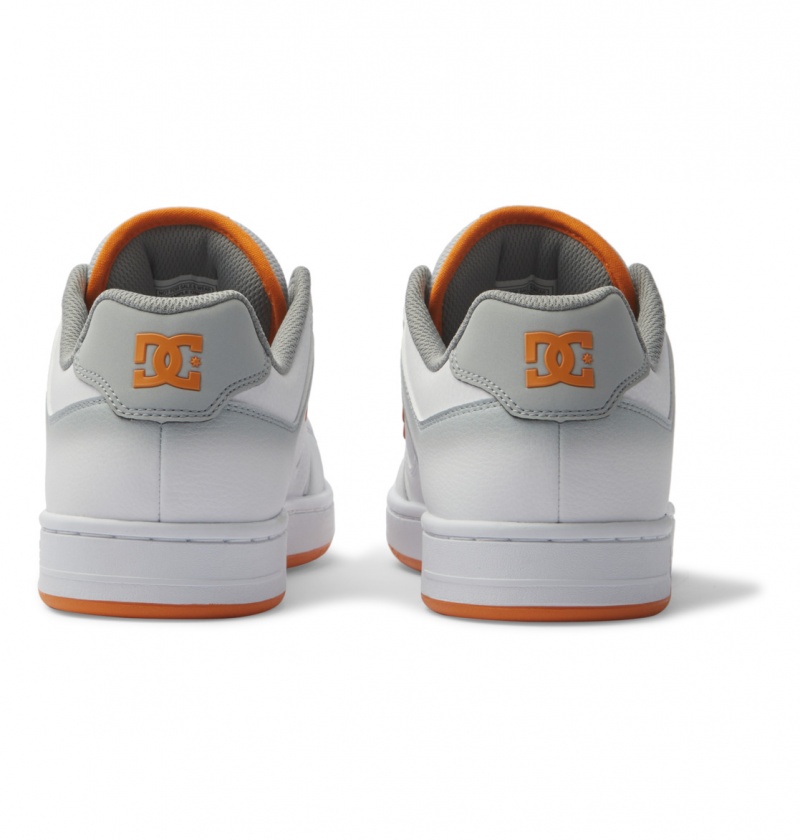 DC Shoes Manteca SE - Skórzane Shoes Białe Szare Pomarańczowe | 60582BQNH