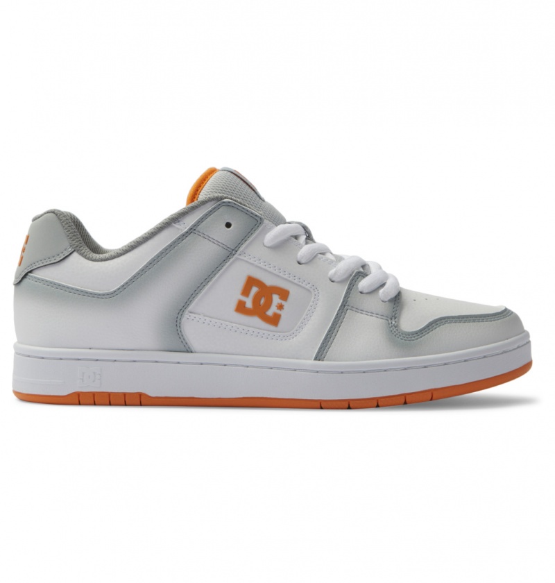 DC Shoes Manteca SE - Skórzane Shoes Białe Szare Pomarańczowe | 60582BQNH