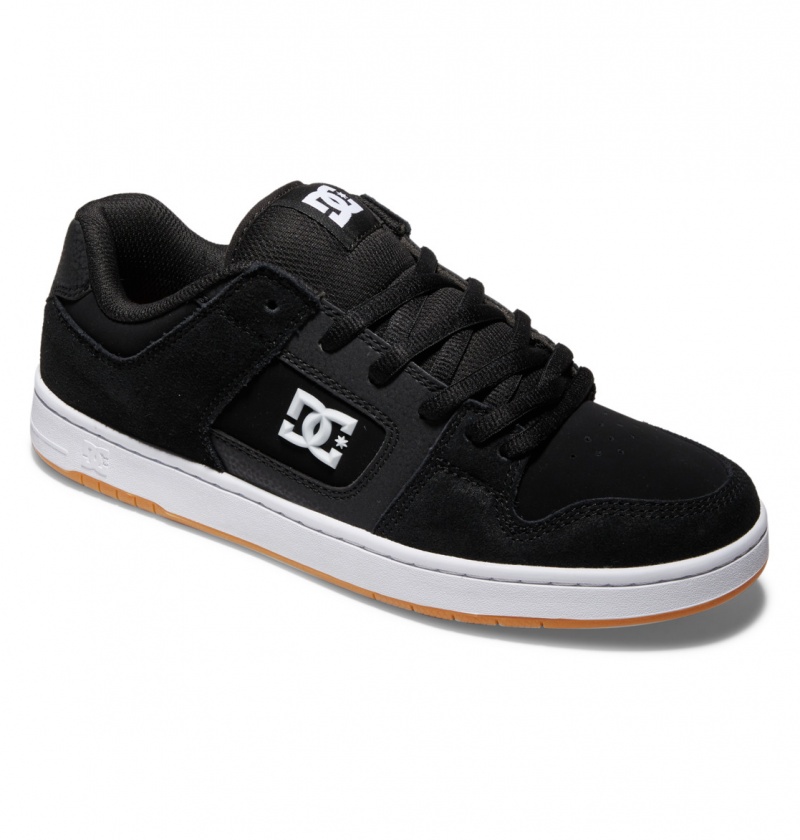 DC Shoes Manteca S - Skórzane Skate Shoes Czarne Białe | 79152MUET