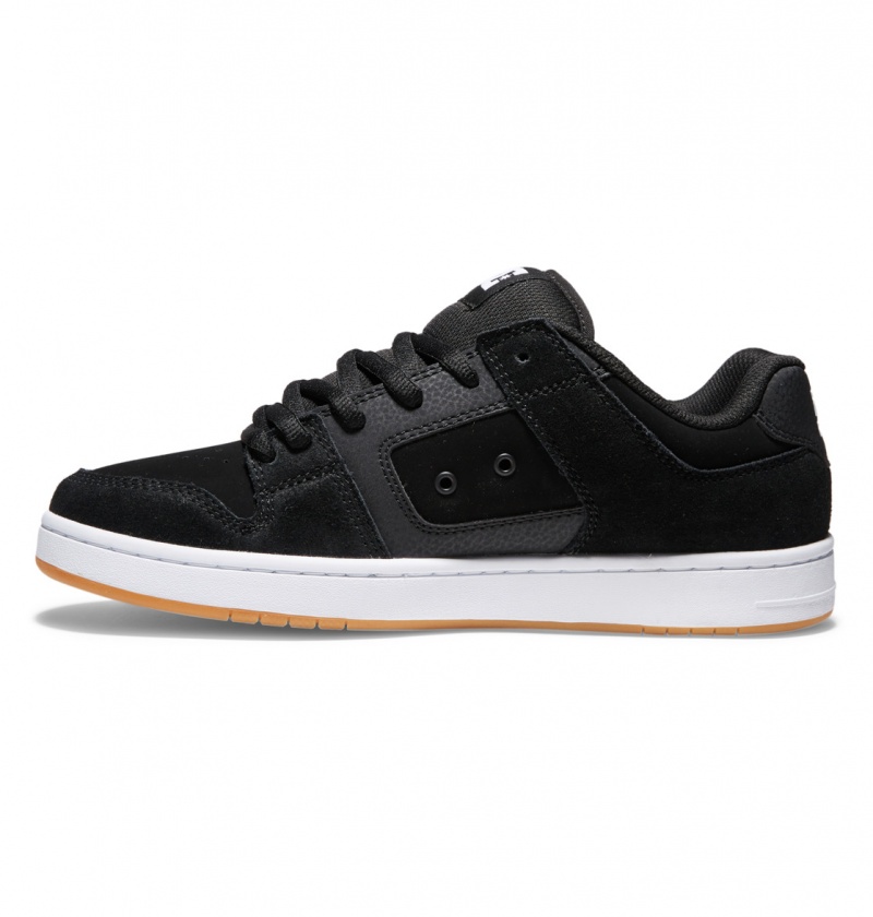 DC Shoes Manteca S - Skórzane Skate Shoes Czarne Białe | 79152MUET