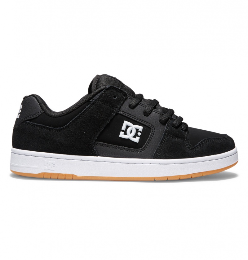 DC Shoes Manteca S - Skórzane Skate Shoes Czarne Białe | 79152MUET