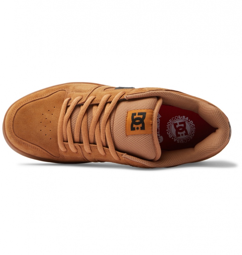 DC Shoes Manteca S - Skórzane Skate Shoes Brązowe | 86753NOGL