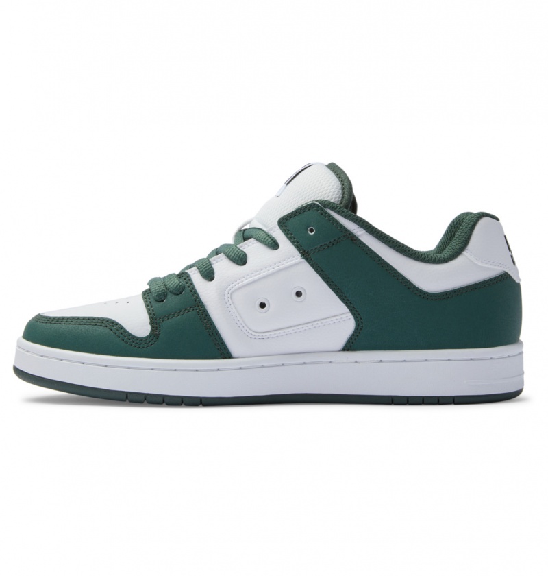 DC Shoes Manteca - Skórzane Shoes Białe Ciemny Oliwkowe | 93867OWYR