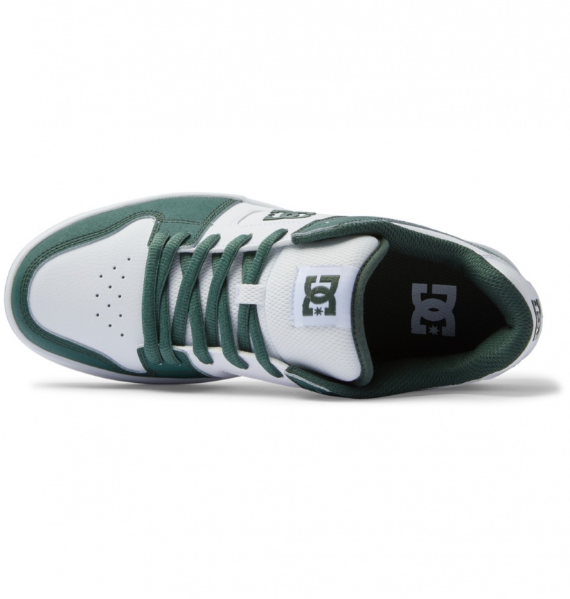 DC Shoes Manteca - Skórzane Shoes Białe Ciemny Oliwkowe | 93867OWYR