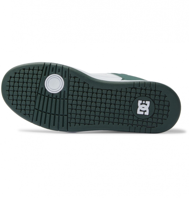 DC Shoes Manteca - Skórzane Shoes Białe Ciemny Oliwkowe | 93867OWYR