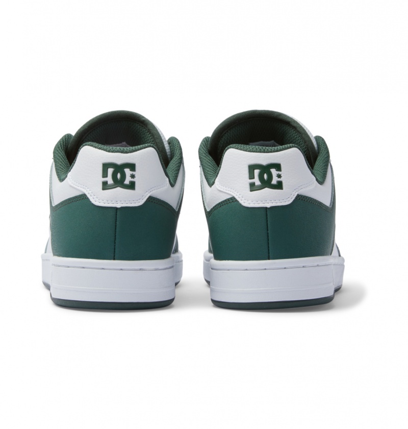 DC Shoes Manteca - Skórzane Shoes Białe Ciemny Oliwkowe | 93867OWYR