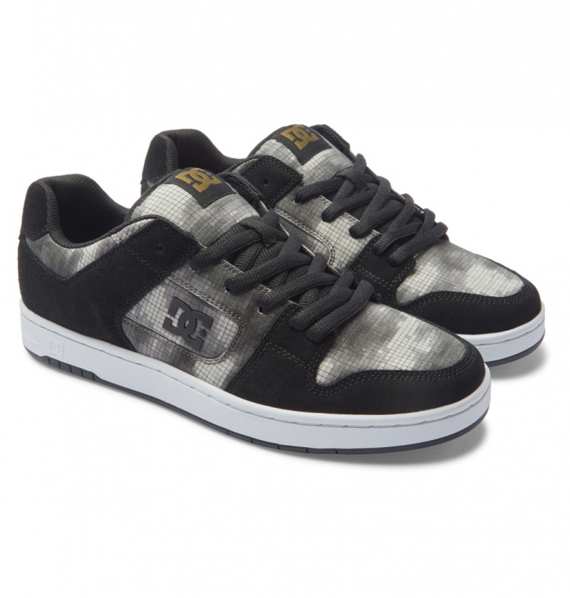 DC Shoes Manteca - Skórzane Shoes Czarne Camo | 87093WQHG