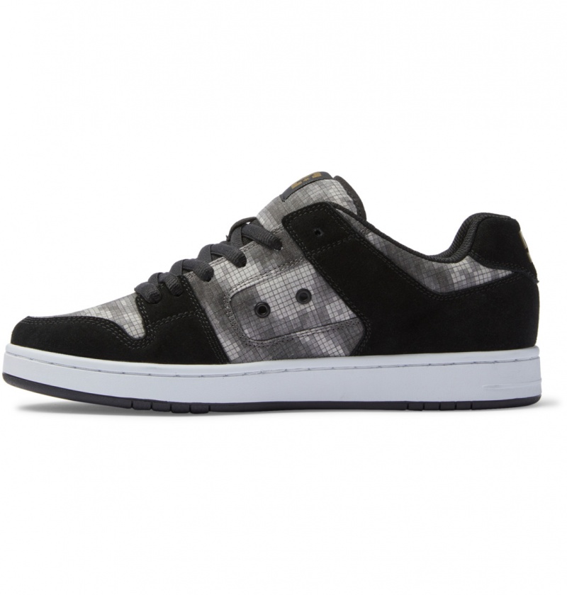 DC Shoes Manteca - Skórzane Shoes Czarne Camo | 87093WQHG